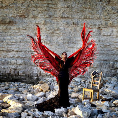 Rotes Flamenco-Tuch Mantón