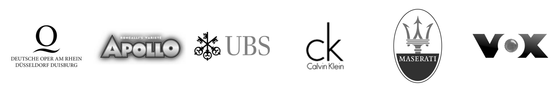 Deutsche Oper am Rhein, Apollo, UBS, Calvin Klein, Maserato, VOX